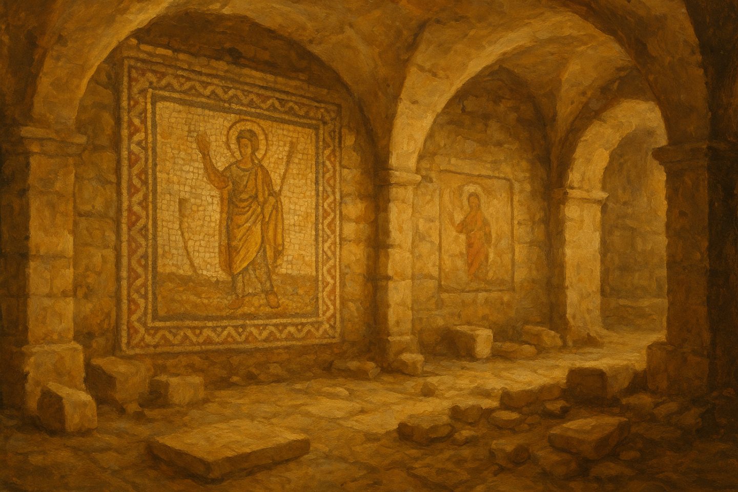 À Rome, une mosaïque antique enfin visible sous les thermes de Trajan