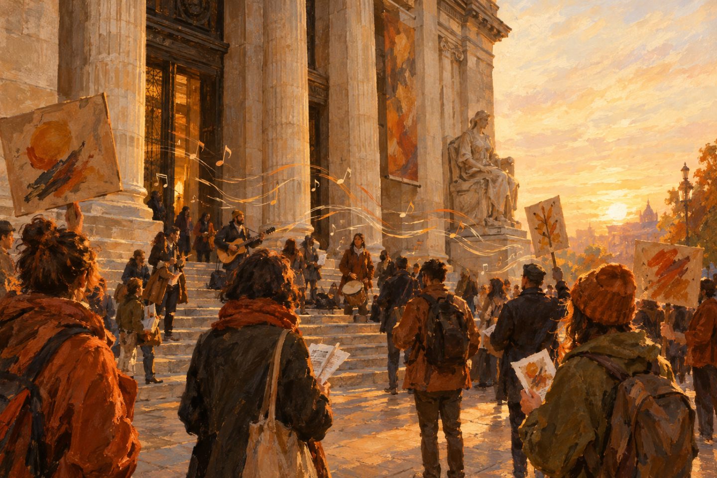 Des étudiants de l’École du Louvre bloquent l’entrée du musée